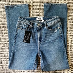 Paige Claudine High Rise Ankle Flare Jeans in Seaspray, sz 27